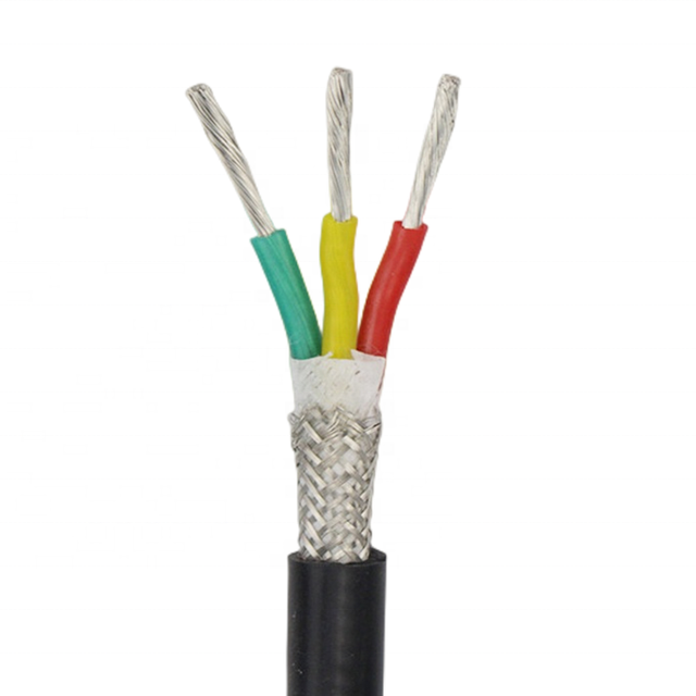 3 Core Electric Wire Heat Resistant Silicone Rubber Insulated Flexible Cable with Shield Tinned Copper Signal Data Control Wire