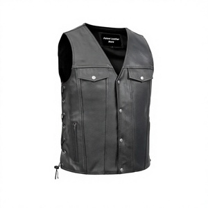 Chaleco de Cuero Genuino para Hombre, Resistente al Viento y Transpirable, para Uso en Exteriores, Servicio Personalizado OEM, Venta al Por Mayor en Grandes Cantidades - Product Image 1
