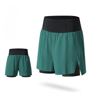 Novedad de verano, pantalones cortos para correr para hombre, pantalones cortos de carreras de maratón al aire libre, 2 en 1 piezas, pantalones cortos deportivos antiexposición con bolsillos, envío DDP - Product Image 3