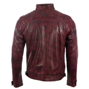 Blouson de moto unisexe en cuir véritable coupe-vent, vente en gros, marque privée disponible 2026 - Product Image 2
