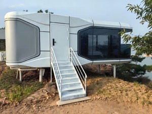 Casa Contenedor Prefabricada Impermeable Contemporánea Tipo Cápsula Espacial con Dormitorio a Precio de Fábrica en Venta - Product Image 2