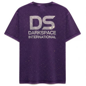 T-shirt vintage streetwear en coton 100% de qualité supérieure, coupe classique, manches courtes, délavé à l'acide, orné de strass, pour homme, vente en gros - Product Image 2