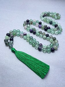 Wholesale 108 Natural Multi Flourite Mala Beads 8mm <b>Crystal</b> <b>Crafts</b> Bracelet and Necklace High Quality Yoga Jewelry for Women - Product Image 2