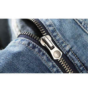 Precio al por mayor, material de alta calidad, ropa de calle, Chaquetas vaqueras personalizadas a la venta, chaqueta vaquera de manga larga con cremallera para hombre - Product Image 4