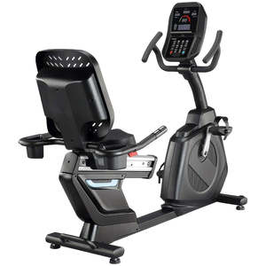 Vélo de fitness inclinable français avec console LED, transmission par courroie, cardio sans fil pour entraînement d'endurance - Product Image 1