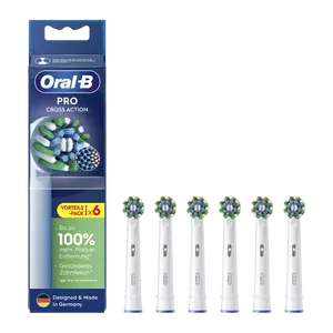 Oral-B Pro CrossAction交換用歯ブラシヘッド、電動歯ブラシ用、6個入りパック、優れた歯のクリーニング、オリジナルのオーラル-