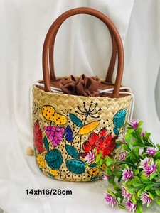 Vietnam usine en gros 100% naturel mer herbe à la main dames sacs à main avec joli arc féminin pas cher mer herbe sac - Product Image 4