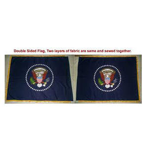 Drapeaux personnalisés brodés avec fil de bullion, à une seule face. Frange dorée - Product Image 2