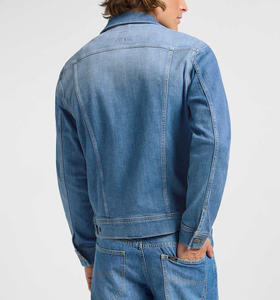 แจ็กเก็ตยีนส์วินเทจของผู้ชายโลโก้ OEM ออกแบบได้ตามต้องการปกคอตั้งและลายตัวอักษรสำหรับฤดูหนาวดีไซน์โลโก้แฟชั่น - Product Image 4