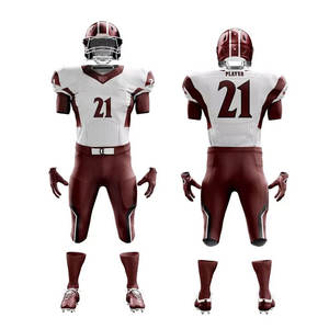 Uniformes de football américain personnalisés de qualité supérieure, best-seller, imprimés par transfert thermique, taille plus, design à manches courtes tendance - Product Image 1