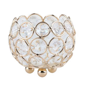 Centres de table décorés support votif nouveaux supports décoratifs de bougies en perles de cristal d'or pour la décoration de la maison - Product Image 3