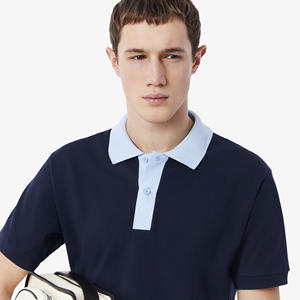 Polo informal de poliéster de alta calidad para hombre, nueva tendencia de moda con patrón, tejido de punto sólido de manga corta - Product Image 2