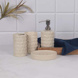 Juego de Baño de Cerámica de Lujo, Creativo y Elegante para Uso Doméstico y en Hoteles, Incluye Portacepillos de Dientes y Jaboneras para Baño - Product Image 3