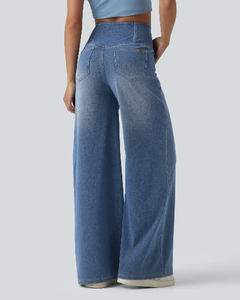 <span class=keywords><strong>Jeans</strong></span> da Donna di Alta Qualità a Vita Alta <span class=keywords><strong>con</strong></span> Controllo Pancia, Gamba Larga, Alta Elasticità e Tasche per Uscite Casual - Product Image 2