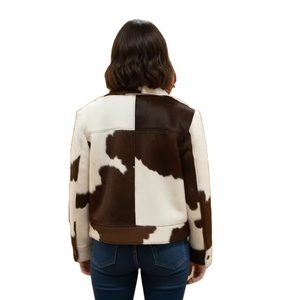 Chaqueta de Cuero con Pelo de Primera Calidad para Mujer, 100% Poliéster, Estilo Vintage, Abrigo de Piel Hecho a Mano, Premium, Sólido, Hasta la Rodilla - Product Image 3
