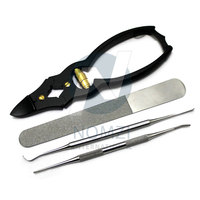 Tijeras profesionales de manicura de acero inoxidable de alta calidad, pinza para uñas encarnadas de cutícula de doble acción, belleza recubierta de Plasma negro