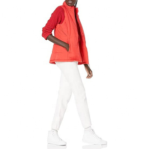 100% algodón Shell 90% pato blanco relleno de plumón con capucha y ligero abajo Puffer chaleco chaqueta para mujeres con diseño Premium - Product Image 4