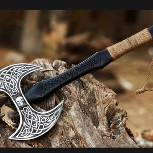 Custom Hand Made Double Head Viking <b>Axe</b> With High Quality Leather Sheath, <b>Survival</b> <b>Axe</b> Camping <b>Axe</b> Multi Tools <b>Axe</b>, 2024 <b>axe</b> Scl - Product Image 3
