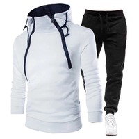 Personnaliser ensemble de pantalons de survêtement à capuche de haute qualité pour hommes ensemble de pulls à col haut + pantalons pour hommes veste et manteau