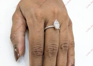 1.80 Ct Marquise Cut Lab Grown Diamond Wedding Engagement Ring, Solid 14k White <b>Gold</b> Solitaire Ring For Women's, Valentine Gift - Product Image 4