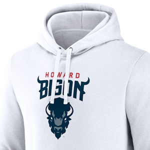 Howard University Bison Sudadera con capucha blanca Premium 100% algodón HBCU ropa personalizada serigrafía bordado tejido técnica sólido - Product Image 3