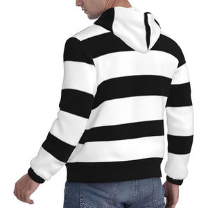 Sweat à capuche épais surdimensionné personnalisé en tricot uni avec imprimé intégral et logo frontal pour homme - Product Image 2