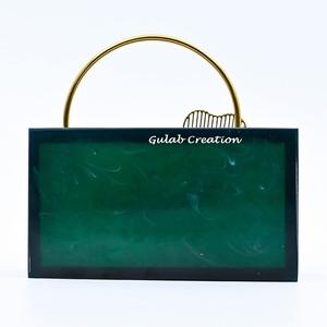 Pochette en résine faite à la main avec motif de fleurs en métal Forme personnalisée Art et décoration d'intérieur à collectionner Marque ZAM ZAM IMPEX - Product Image 3