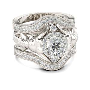 Parures de bijoux raffinés Jeulia, ensemble de 3 pièces, bague éléphant en argent sterling à coupe ronde - Product Image 3
