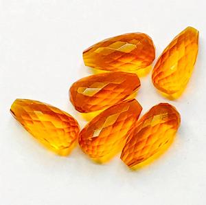 Fournisseur de cristal en gros Quartz citrine jaune à facettes larme Olive Briolette perles pour sertissage de bijoux pierre en vrac - Product Image 2