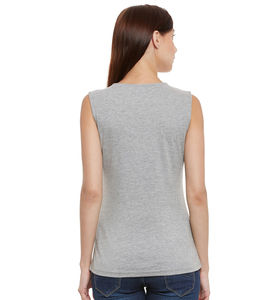 Camiseta sin mangas en blanco de algodón de Color gris personalizada de alta calidad para mujer, camiseta sin mangas musculosa para mujer, camiseta sin mangas con espalda abierta para entrenamiento - Product Image 5