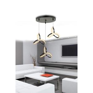 Lampada a sospensione moderna 3 pezzi cassa oro luce bianca LED lampadario 1 anno di garanzia trifoglio LED lampadario - Product Image 1
