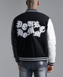 Logo personnalisé brodé varsity veste hommes rue printemps automne université unisexe extérieur respirant laine veste en cuir manches - Product Image 3