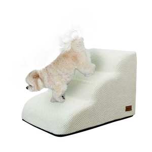 [AllmioPet] 3 Step Pet <b>Stair</b> Ivory AMP 3 IV Cloud Fabric Soft <b>Dog</b> Cat Steps <b>for</b> Joint Care and Stable Movement - Product Image 4