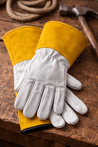 Gants de protection pour le soudage et le meulage, résistants aux étincelles, avec manchette allongée, personnalisation OEM - Product Image 5