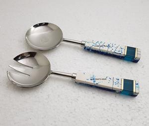 Wholesale Golden Plated with Resin Handle Stainless Steel Mixing & Cooking Salad Flat Server <b>Serving</b> <b>Spoons</b> - Product Image 5