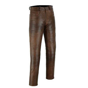 Dernier style de pantalons en cuir pour hommes à vendre Pantalons en cuir pour hommes de la meilleure qualité à bas prix Pantalons en cuir de couleur personnalisée en peau de mouton OEM - Product Image 1