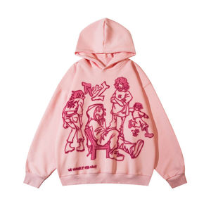 Sweat à capuche imprimé avec motif de ligne tendance 2024 pour garçons, design de marque tendance de la rue, petit et ample, sweat à capuche d'automne et d'hiver - Product Image 5