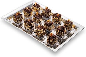 Plateau de service rectangulaire en acier inoxydable martelé polyvalent pour cuisine salle à manger salle de bain 11x16 pouces - Product Image 2