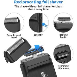 Kit de Corte de Pelo Eléctrico Inalámbrico para Barbería, Recargable, Afeitadora y Recortadora Húmeda/Seca para Barba de Hombre, con Batería - Product Image 4