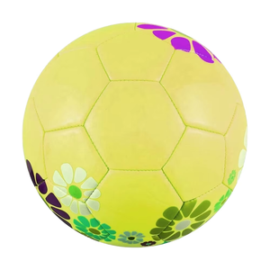Balón de Fútbol Cosido a Máquina con Diseño de Flores de 32 Paneles, Color Amarillo, Entrenamiento, Duradero - Product Image 1
