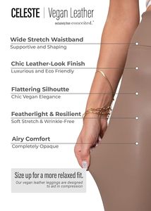 กางเกงเลกกิ้งสำหรับผู้หญิงในกำมะหยี่หรูหราหรือหนังเทียมวีแกน-มีขนาดปกติและพิเศษสำหรับวิ่งขี่จักรยานโยคะ - Product Image 2