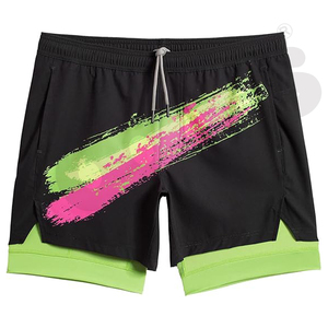 Shorts de jogging de sport pour homme en spandex/polyester, taille élastique, séchage rapide, respirant - Product Image 1