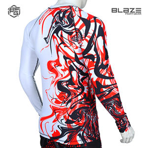 Venta al por mayor de alta calidad UPF50 + UV protección solar logotipo personalizado manga larga compresión MMA Rash Guard camisa artes marciales desgaste - Product Image 4