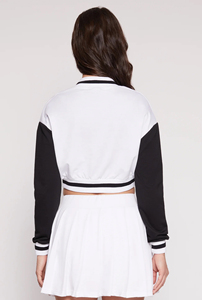 Confortable femmes varsity veste laine mélange polaire manches élégant survêtement à la mode collège letterman bombardier brodé - Product Image 3