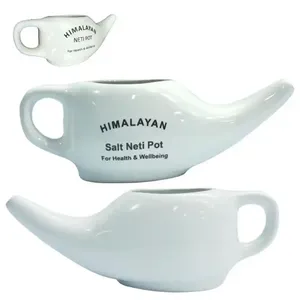 Olla de cerámica Neti Pot para limpieza nasal, sal rosa del Himalaya Neti Pot - Product Image 1