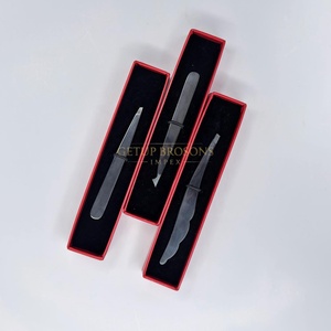 Pinzas para Cejas de Acero Inoxidable Plasma Negro GETUP BROSONS IMPEX, Punta Inclinada, Ligeras y Duraderas, Herramienta de Belleza con Logotipo Personalizado - Product Image 5