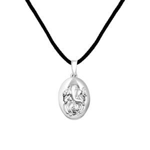 NOVAMART Fine Zarkan 925 <b>Silver</b> Ganesha <b>Locket</b> Religious Charm Pendant with Rose Gold and 14K Plating Made in India Wholesale Ex - Product Image 1