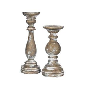 Hermoso juego de portavelas de madera para decoración Bohemia con textura rústica y madera ecológica terminada a mano - Product Image 5