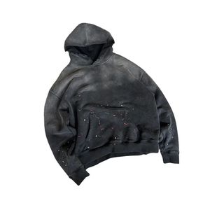 Servicio OEM Ropa de invierno transpirable Hombres Sudadera con capucha desgastada Aspecto elegante Hombres Lavado con ácido Sudadera con capucha de invierno - Product Image 5