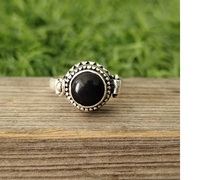 Message secret Bague en onyx noir en argent sterling 925 Boîte cachée Bague d'amour Cadeau pour femme Bague en argent faite à la main
